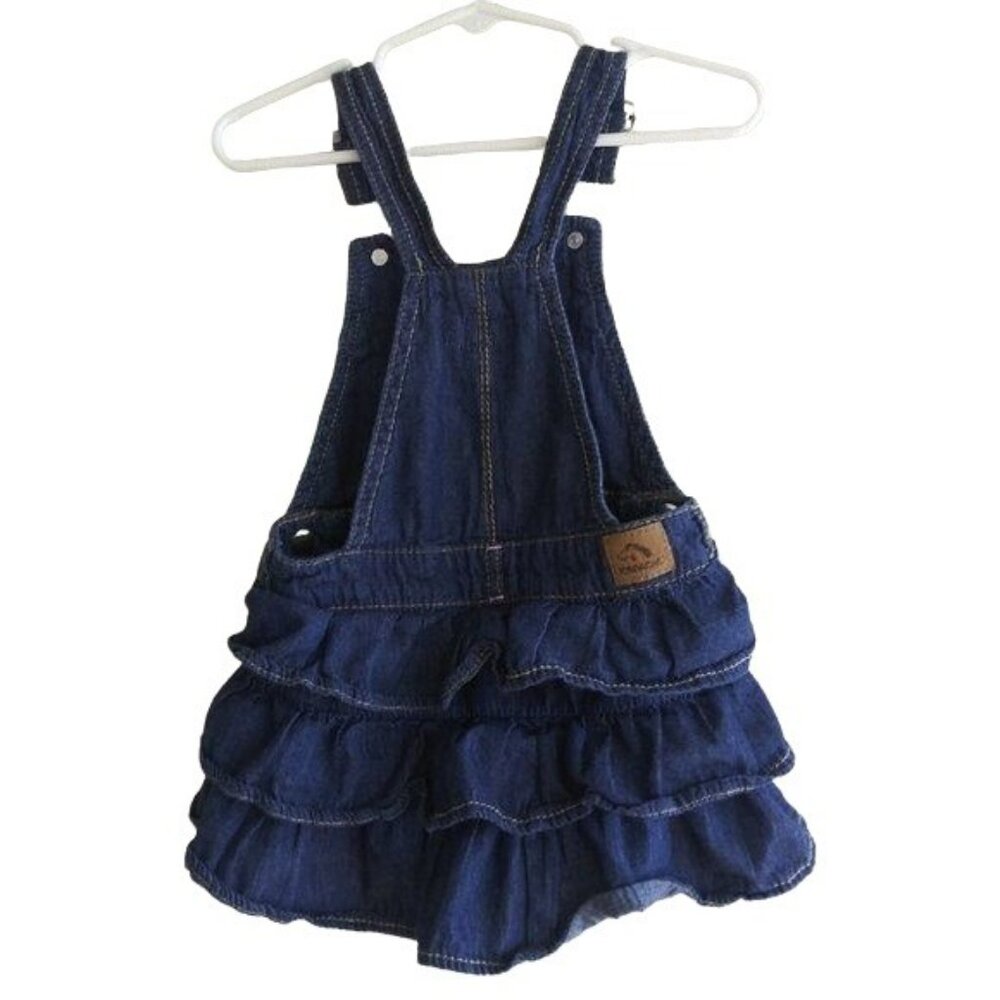 Jordache Baby Girls 3-Tier Ruffle Denim Overall Dress Size 24M - Picture 4 of 6